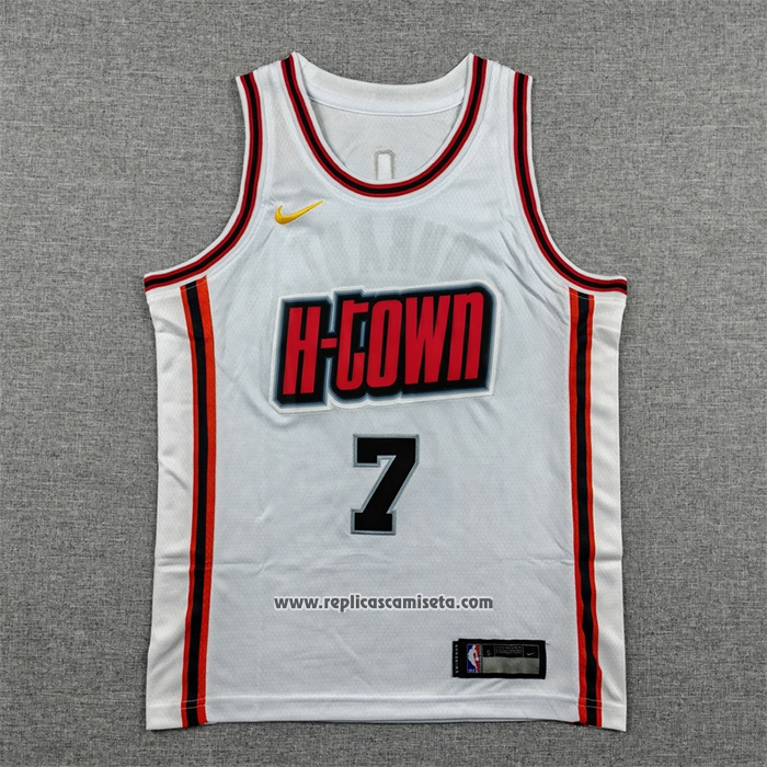 Camiseta Nino Houston Rockets Kevin Durant NO 7 Ciudad 2024-25 Blanco
